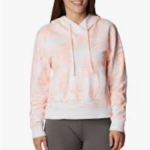 Kids Floral Hoodie Size: L(10-12) -Cream and Orange green w front kangaroo & zip